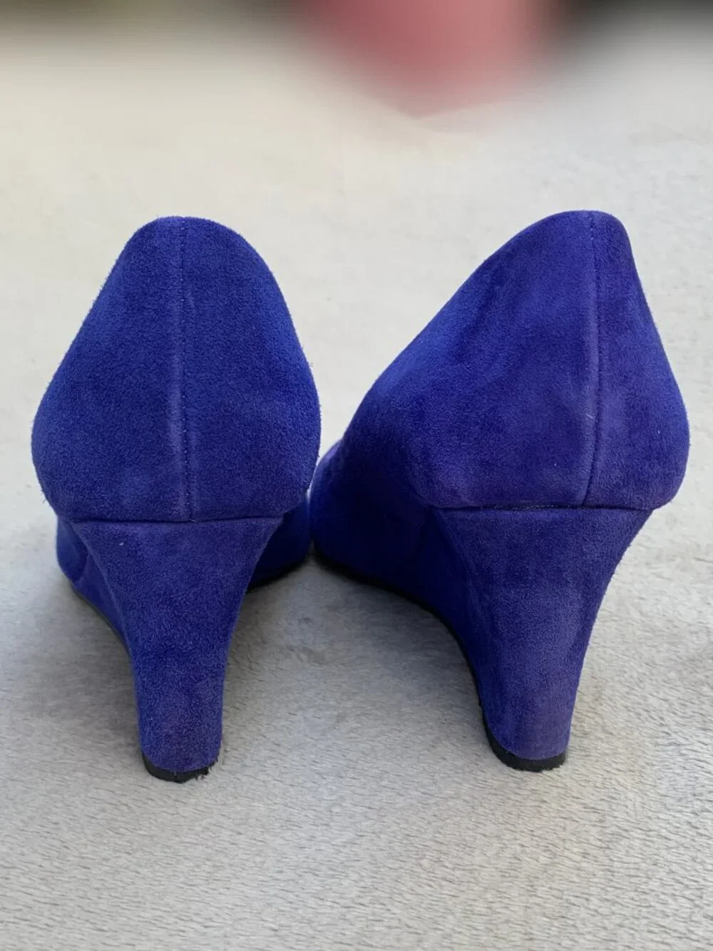 Bandolino Transpose Blue Suede Demi Wedges Sz 7.5